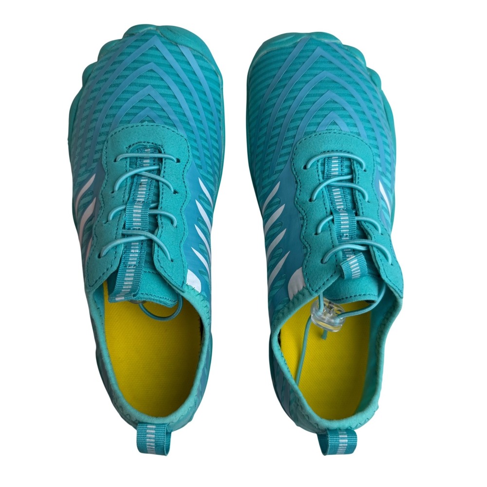 Aqua Water Shoes Bungee Lace Barefoot Style Teal Gorpcore Beach Mermaid Vaca 9.5